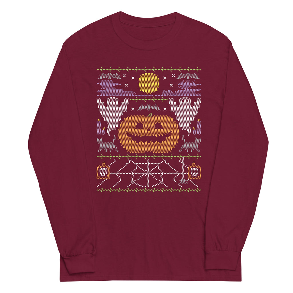 Ugly Halloween Sweater Unisex Long Sleeve Tee