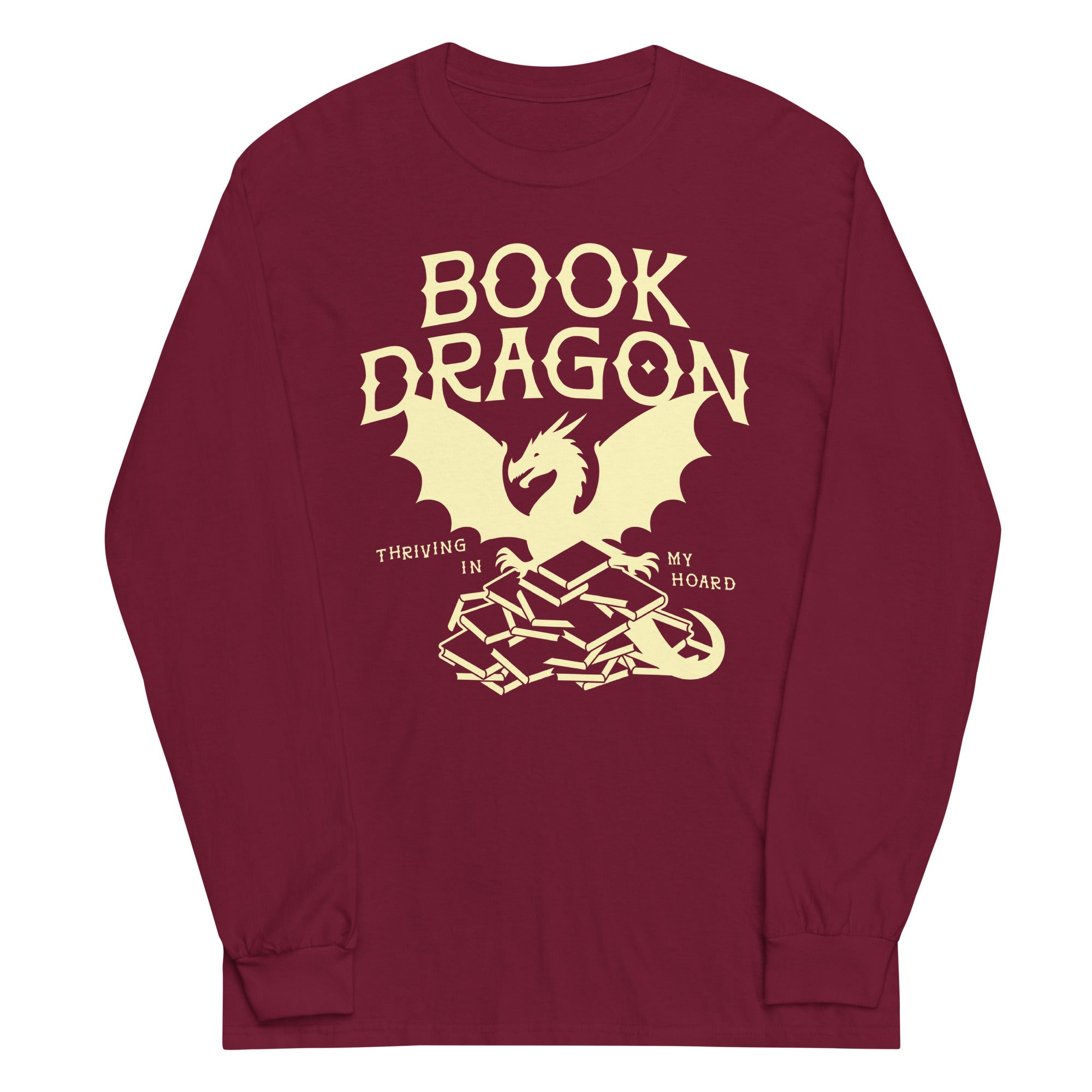 Book Dragon Thriving In My Hoard Unisex Long Sleeve Tee