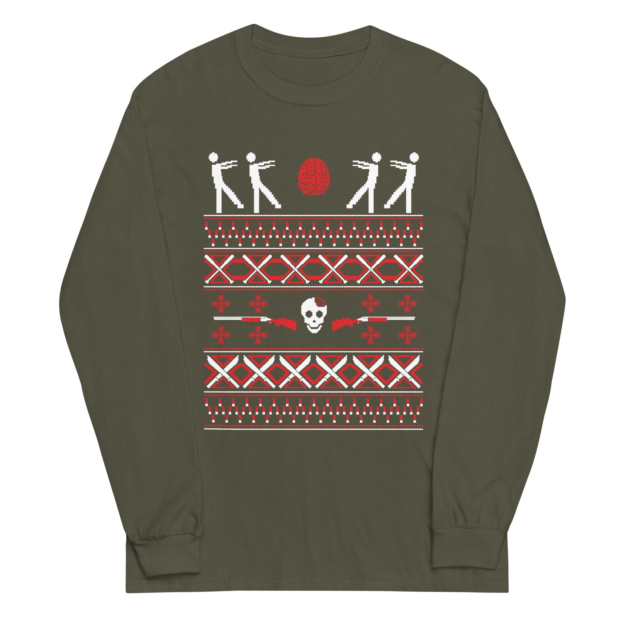 Zombie Christmas Sweater Unisex Long Sleeve Tee