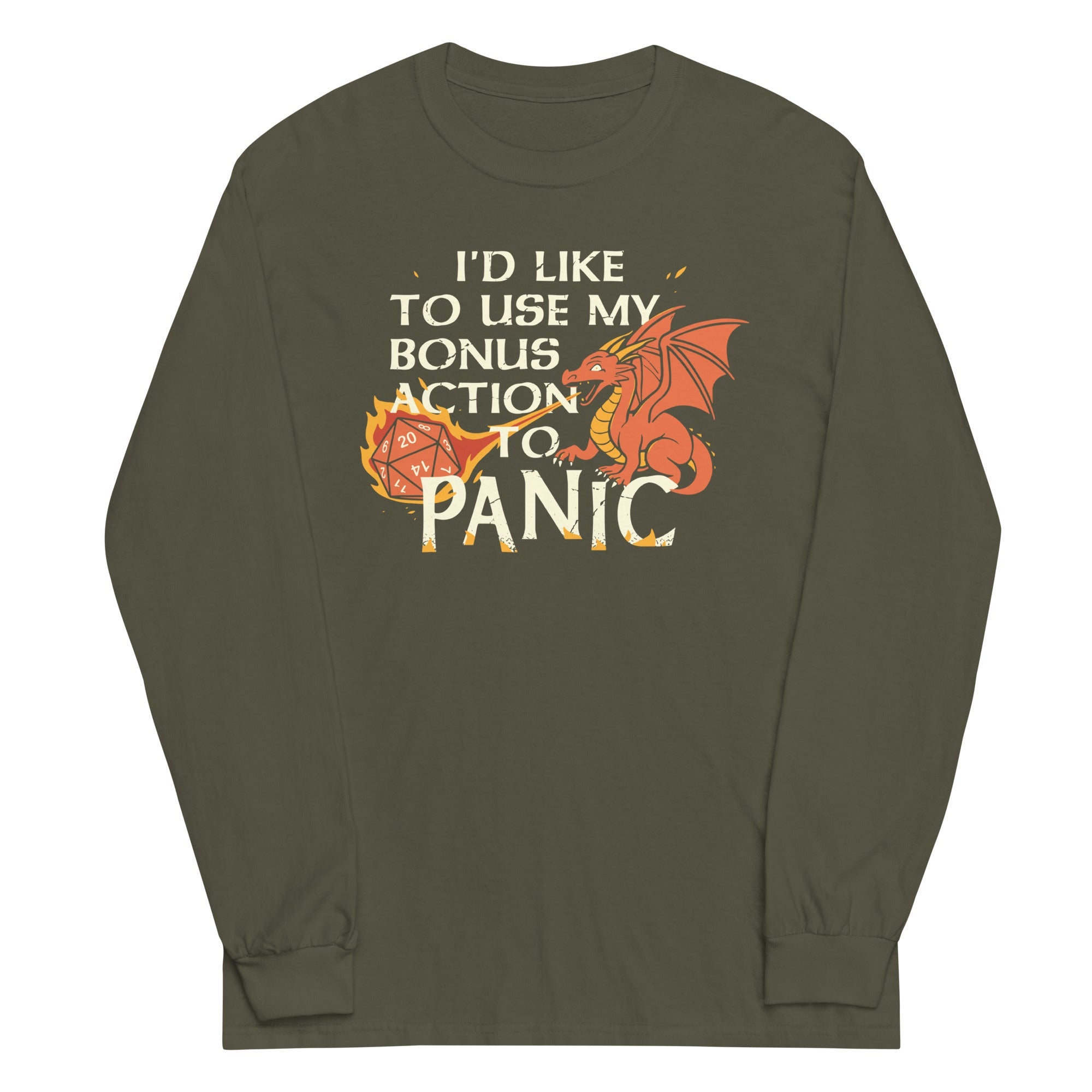 I'd Like To Use My Bonus Action To Panic Unisex Long Sleeve Tee