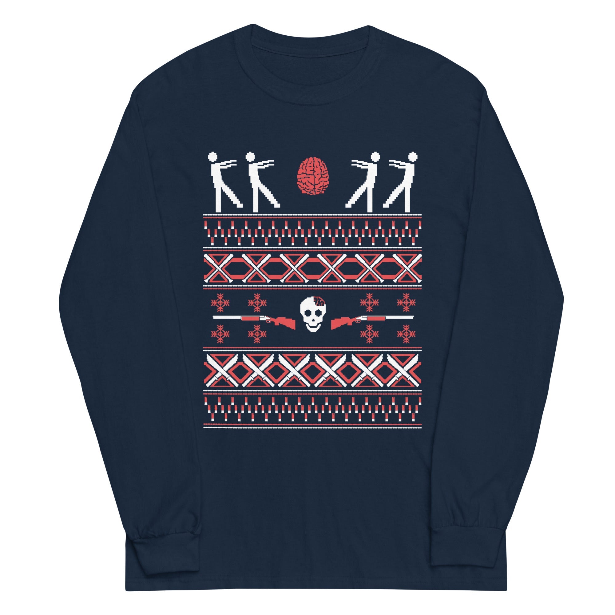 Zombie Christmas Sweater Unisex Long Sleeve Tee