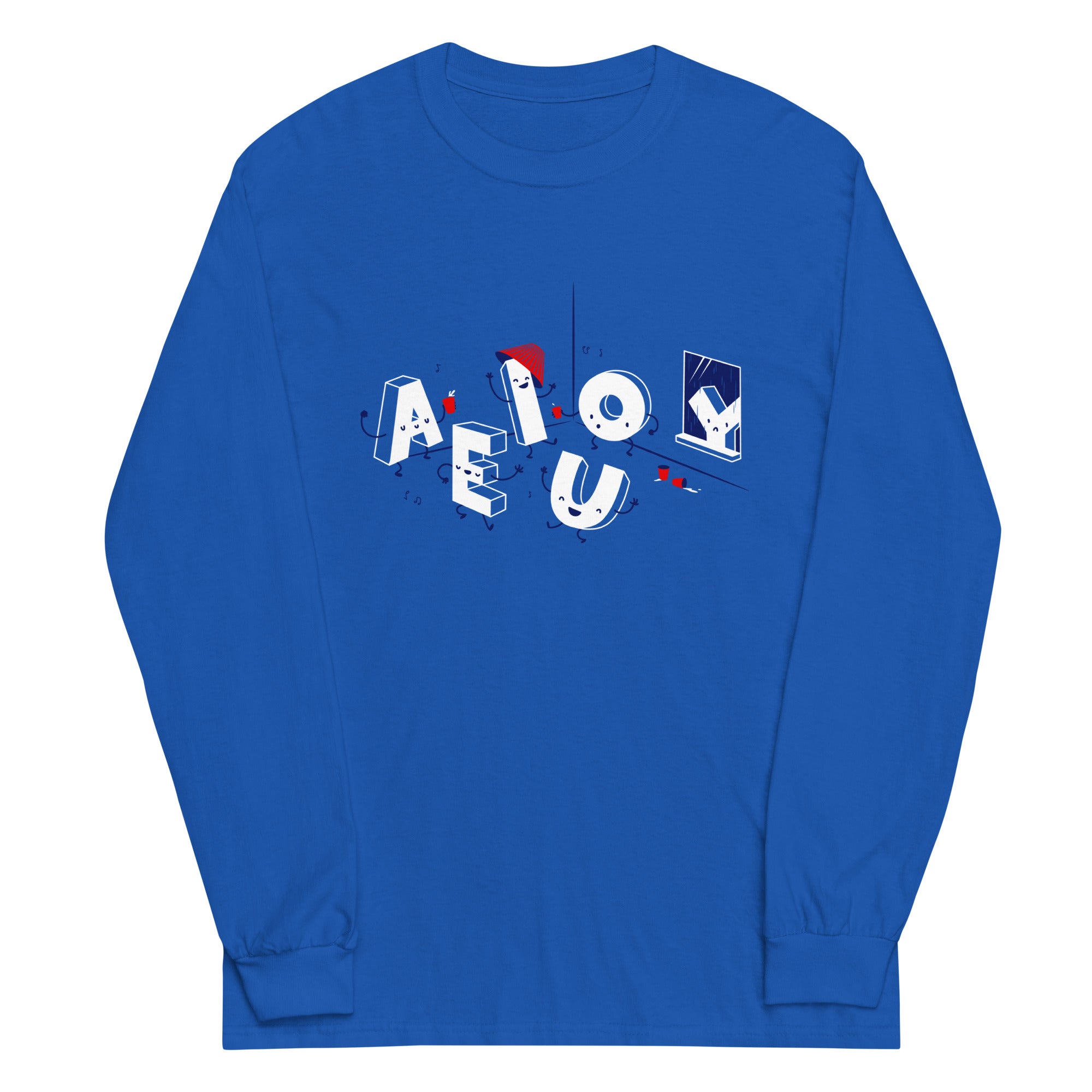 Vowel Party Time Unisex Long Sleeve Tee
