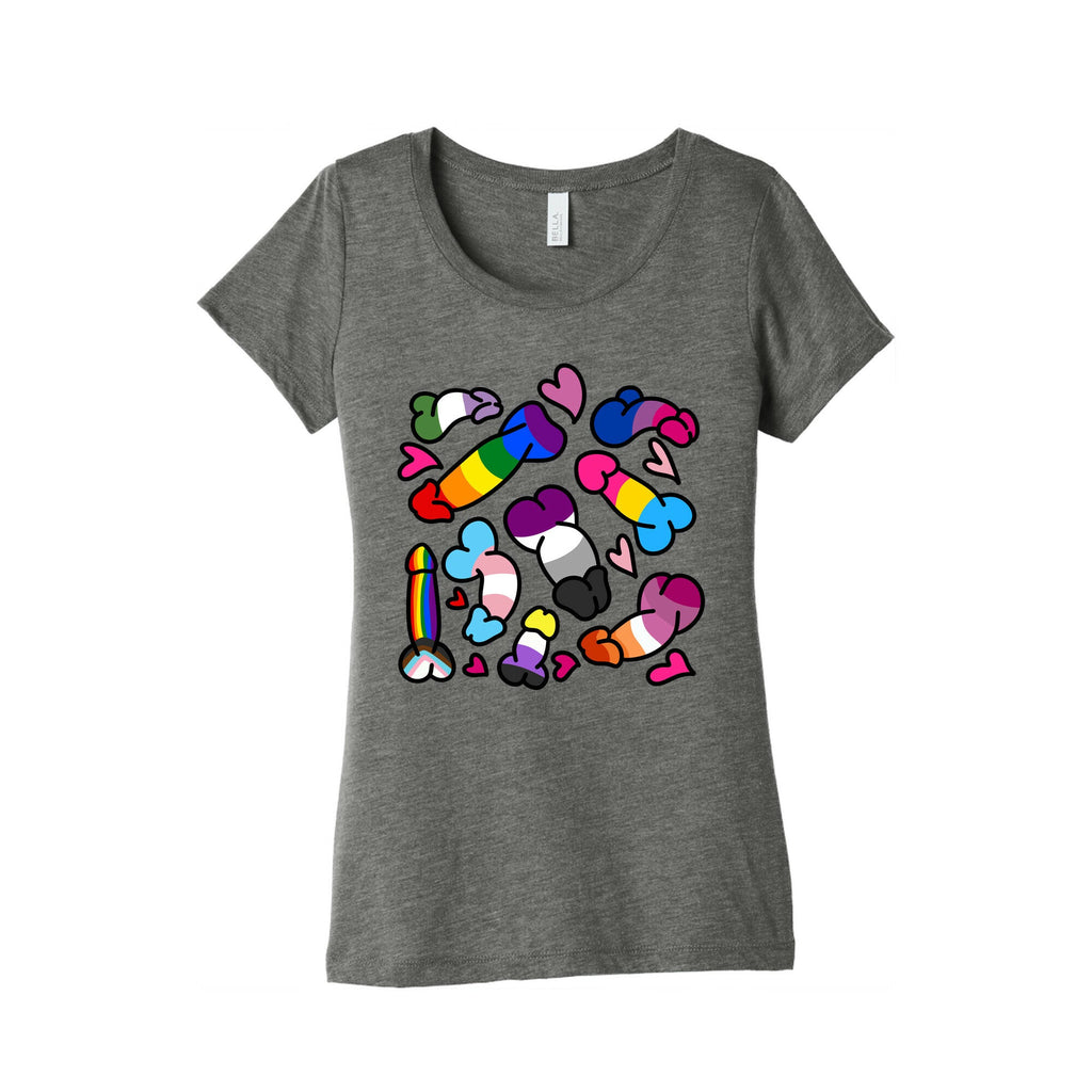 Pride Penis Pattern Womens Triblend Tee