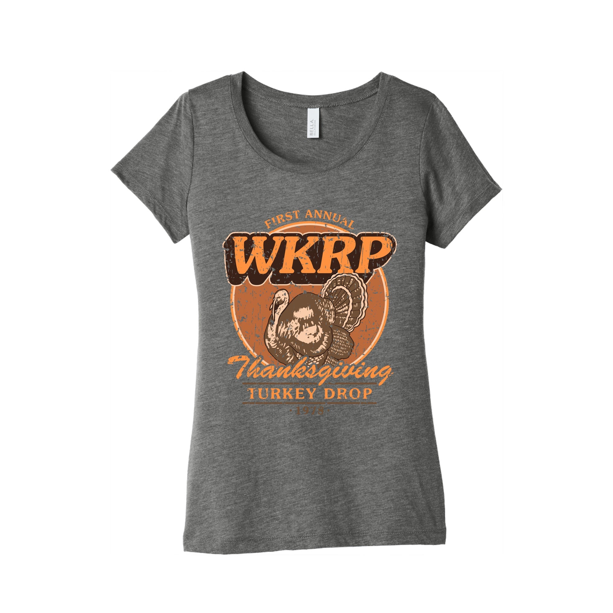 WKRP Turkey Drop Womens Triblend Tee