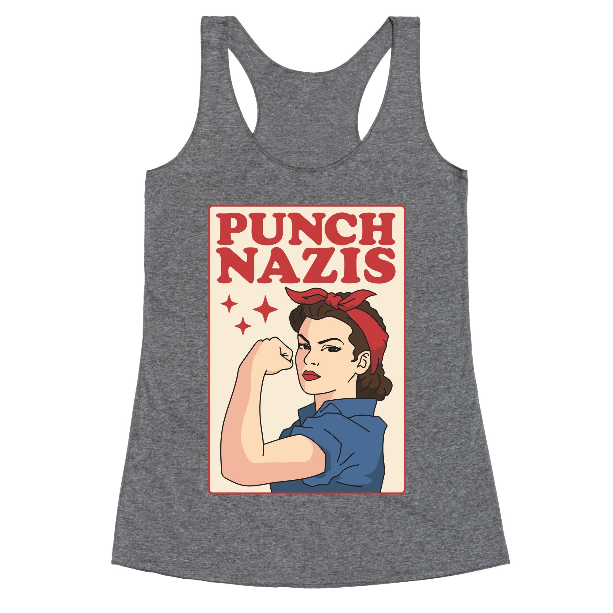 Punch Nazis Racerback Tank