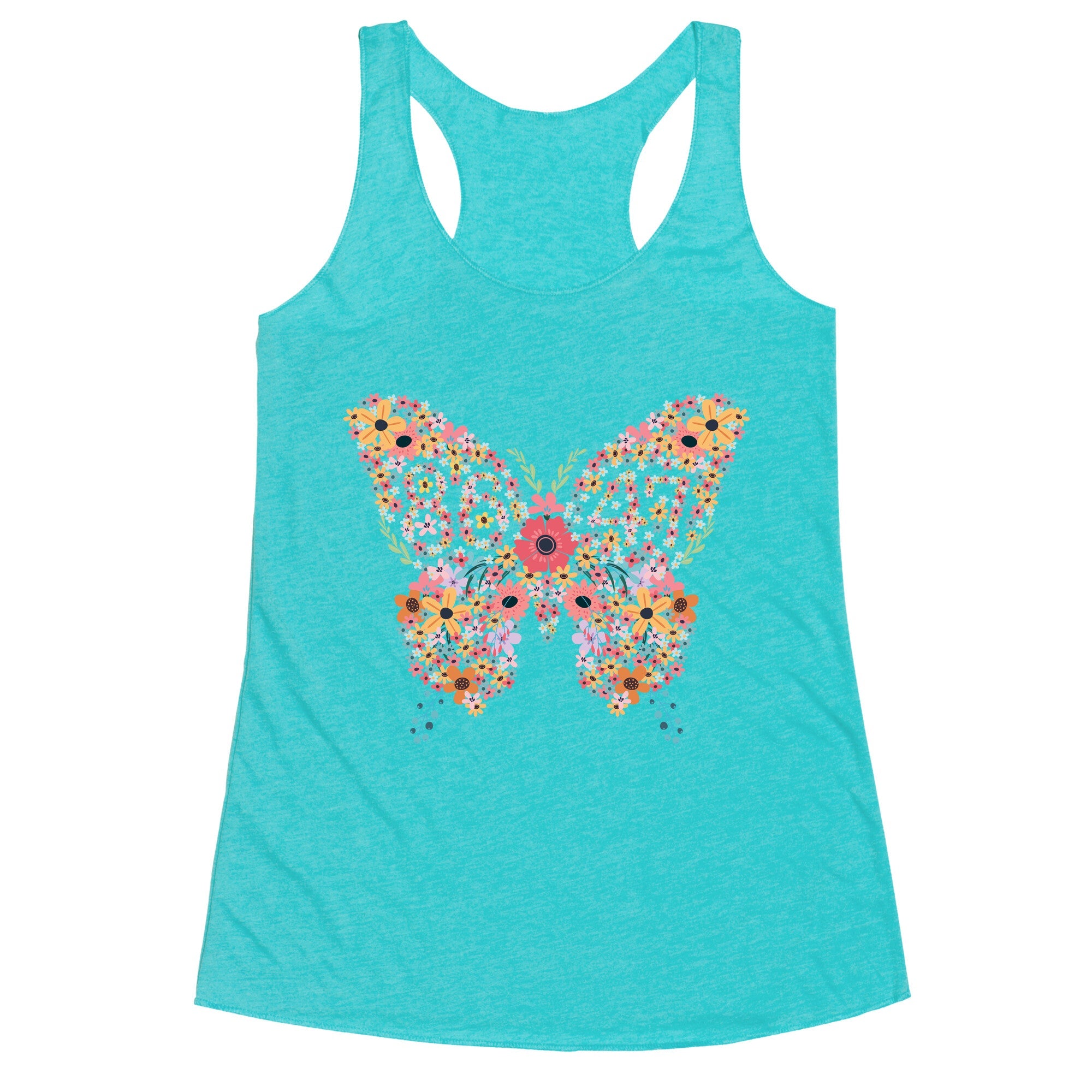 8647 Anti Trump Butterfly Racerback Tank