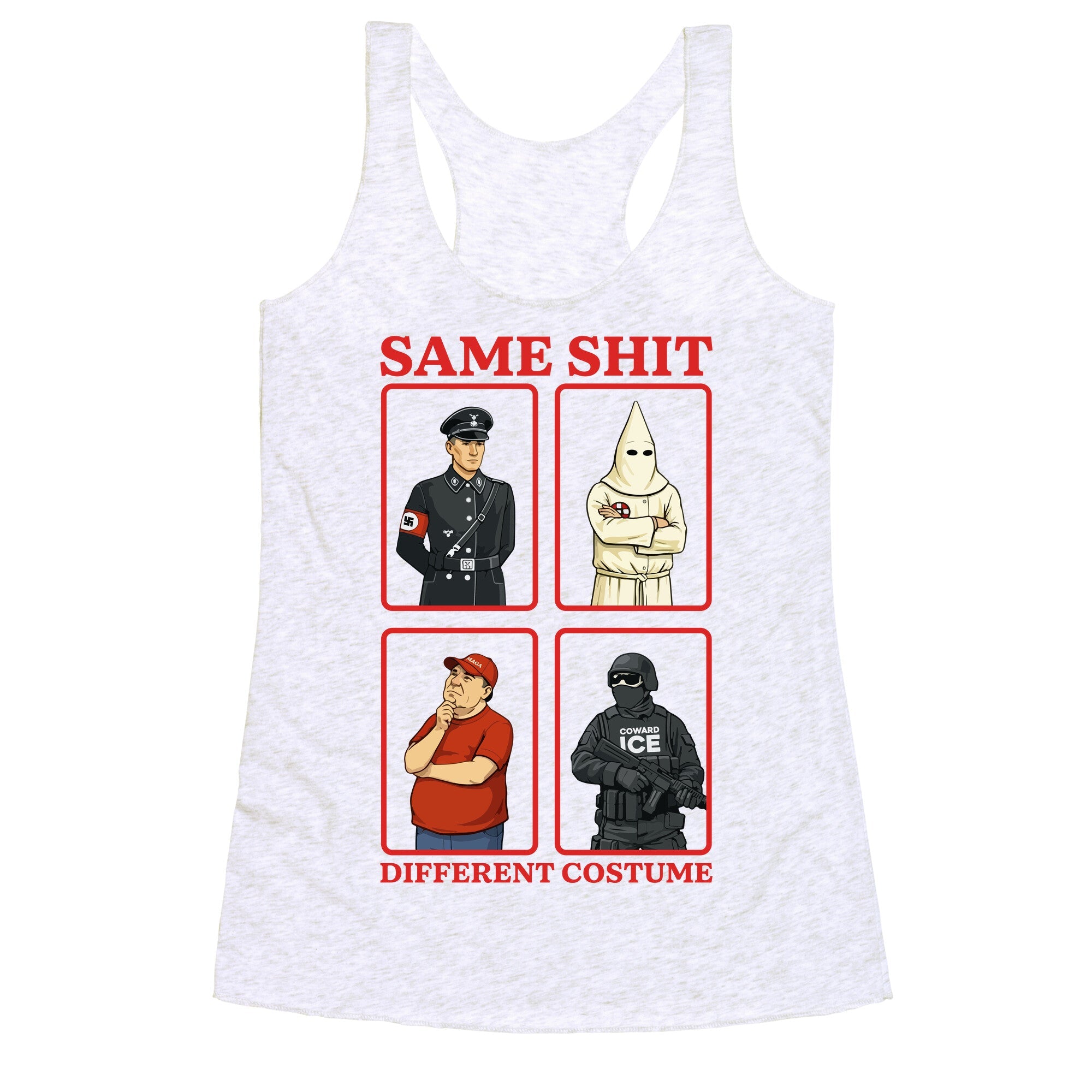 Same Shit Different Costume Racerback Tank