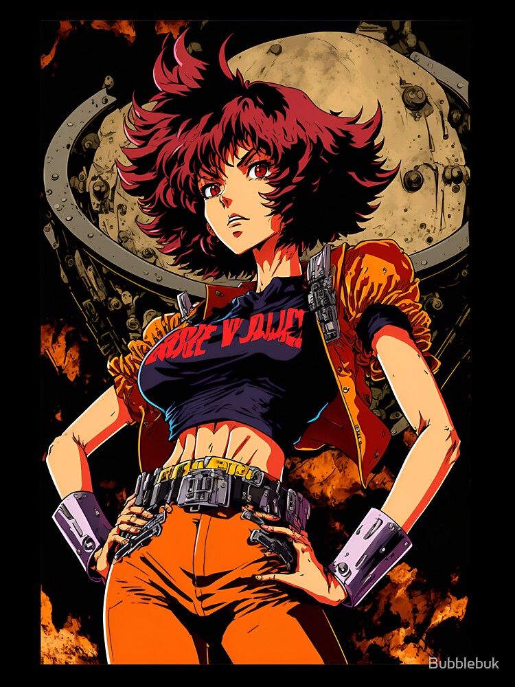 Anime Hot Girl in Futuristic outfit 90s style by Bubblebuk