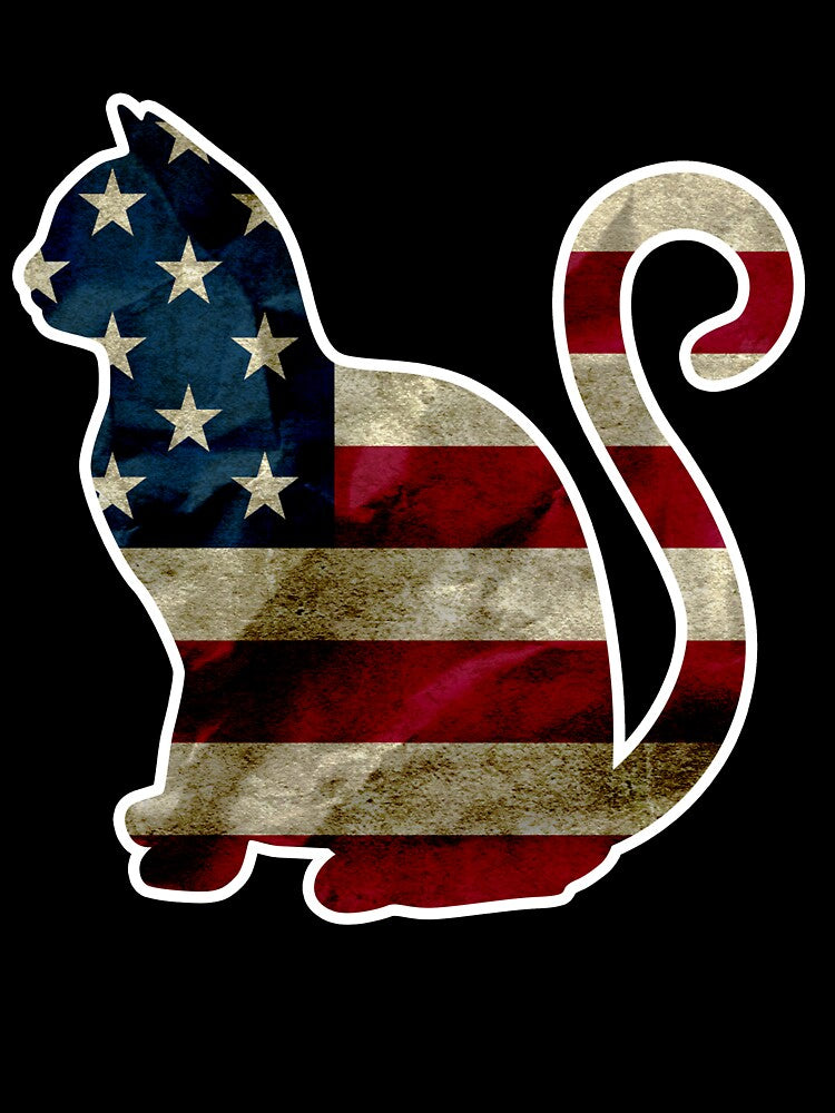 Cat Lover gift USA Flag CAT is LOVE I Love My Cat Fun Design by djpraxis