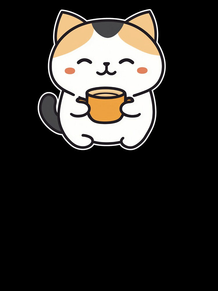Cute Kawaii cat drinking coffee by NICHARTPRODUCTS