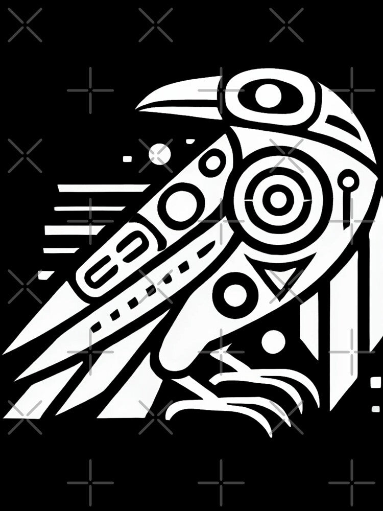 Pacific Northwest Raven – Negative Space Linework Design by D'riftr