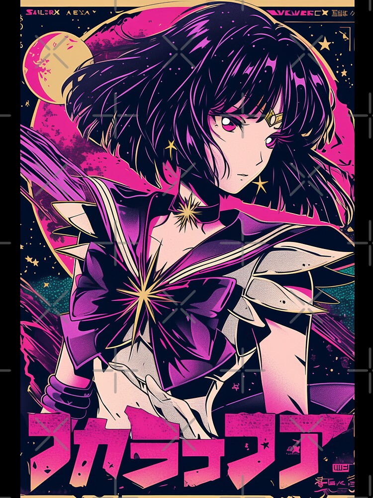 Sailor Saturn Retro Vaporwave Poster by AnimeArsenalPrints