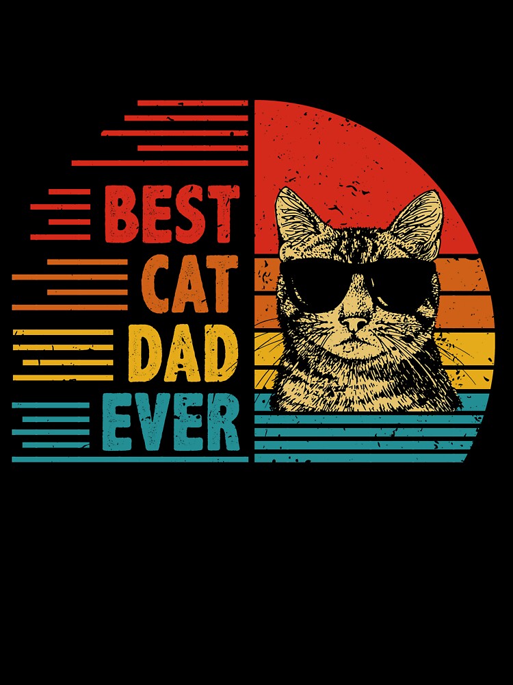 Vintage Retro Best Cat Dad Ever Funny Cat Lover Father's Day Gift by EdwinaEmmanoiCo