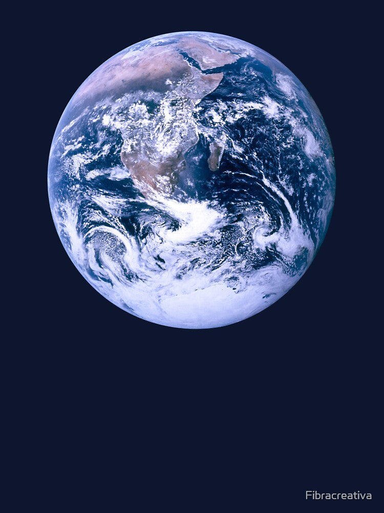 The Blue Marble Earth from Space on Night Blue by Fibracreativa