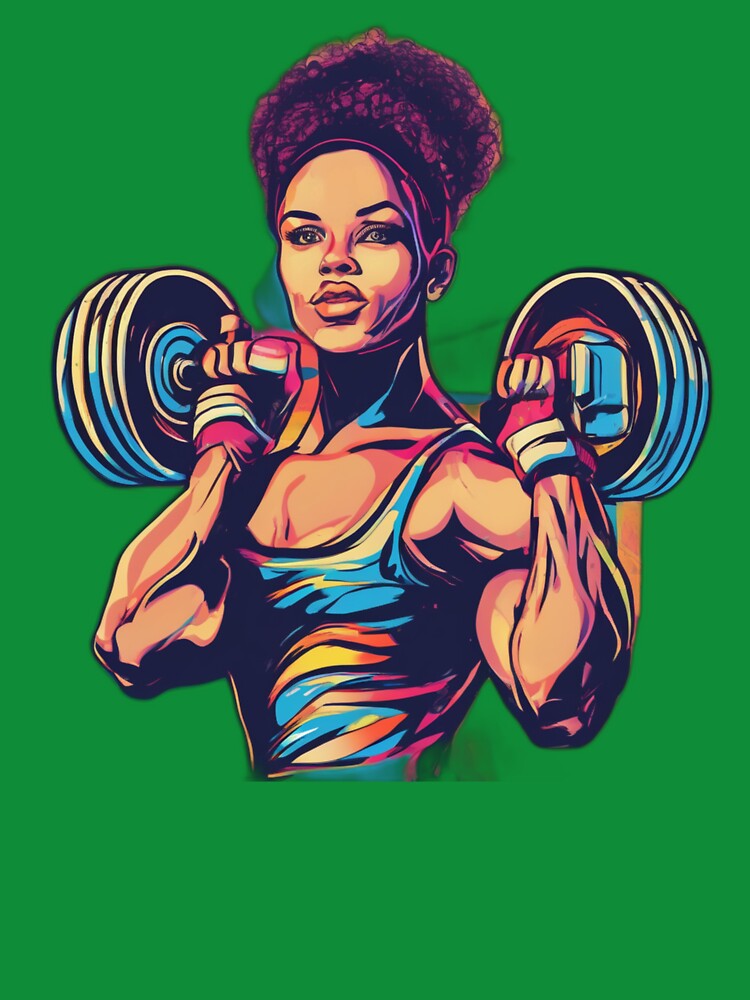 Strong Fitness Woman Illustration – Gym Girl Power Workout Design by Bad7Wear