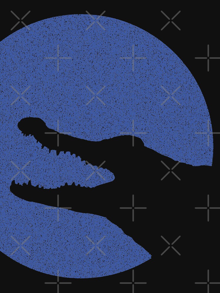 Minimalist Distressed Blue Alligator Moon by pelagio