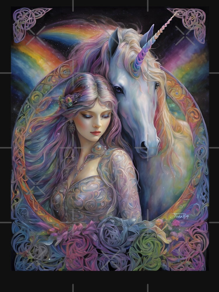 Unicorn & Maiden by Spellhorn13