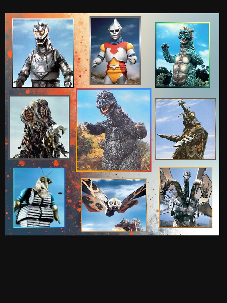 Godzilla and Friends (and Foes) Retro Vintage by Kaibosh21