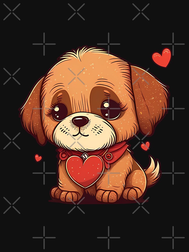 Cute Dog With Hearts for Dog Lovers Valentines Day by Vexel Studio