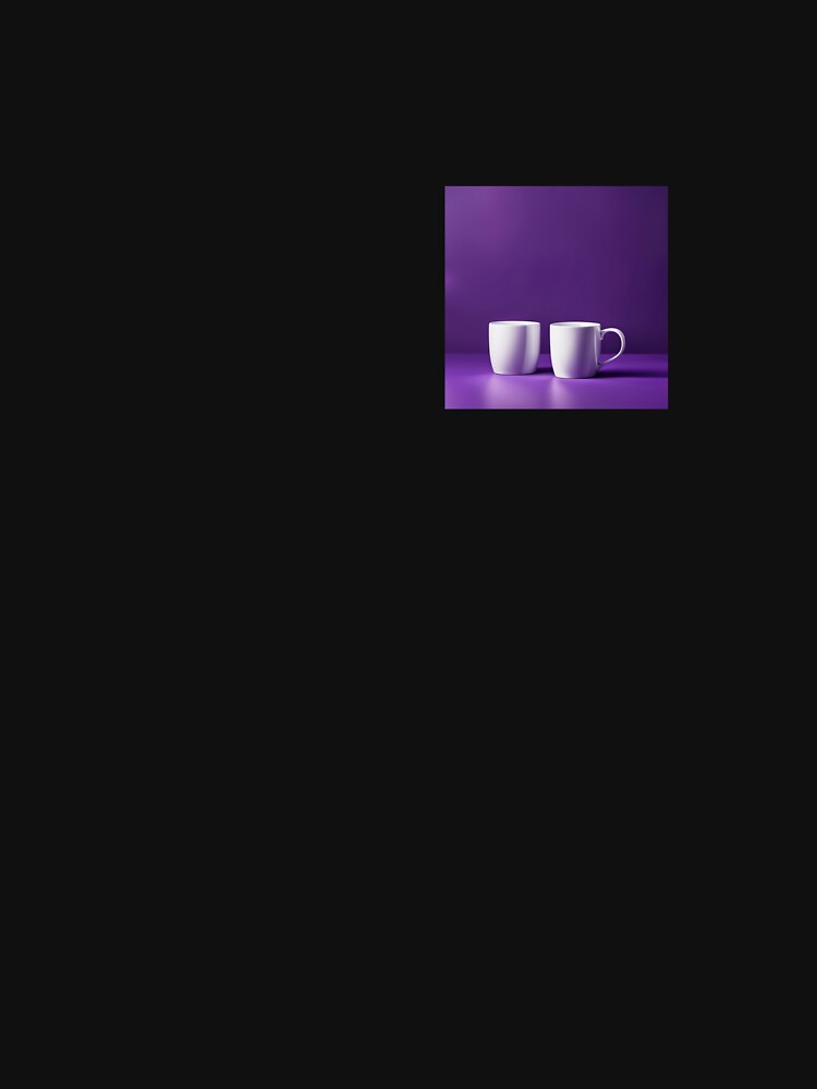 White Mugs on Purple Background by fillthecheryl