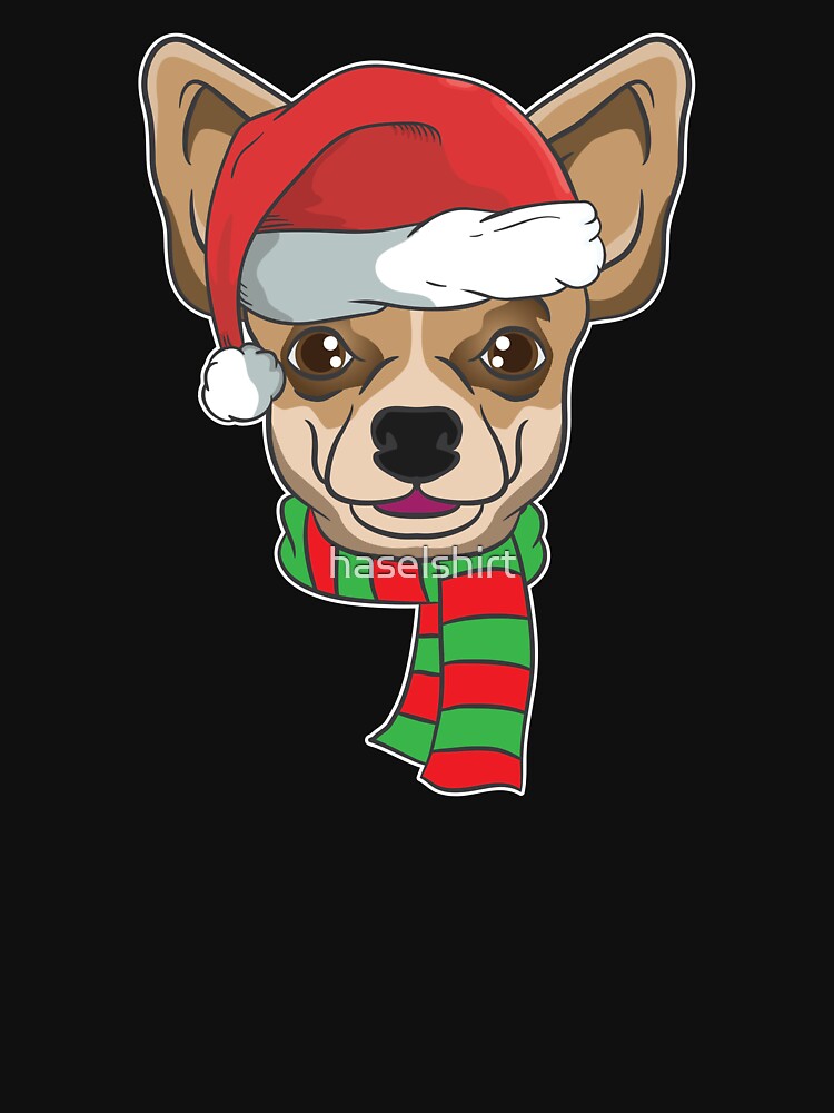 Funny Christmas Dog Xmas Santa Chihuahua Holiday Gift by haselshirt