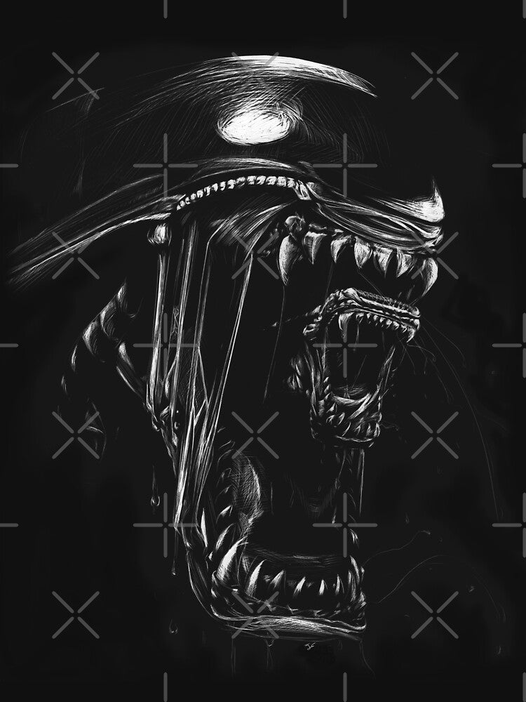 Alien/Xenomorph scratchboard design by Boballee