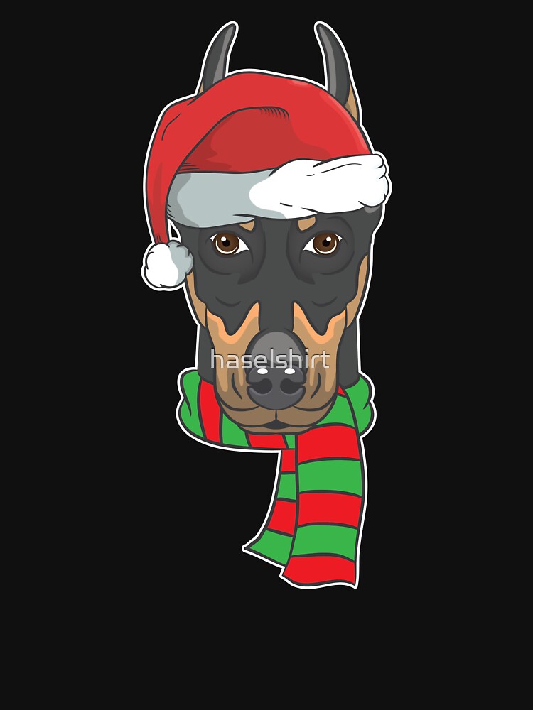 Funny Christmas Dog Xmas Santa Doberman Holiday Gift by haselshirt