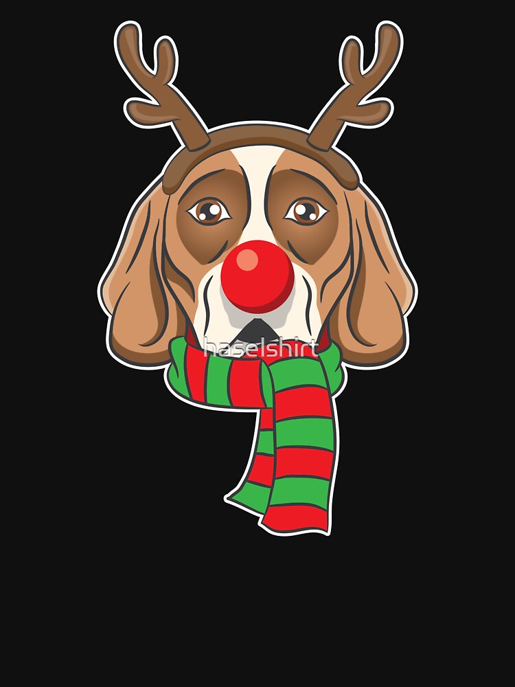 Funny Christmas Dog Xmas Reindeer Beagle Holiday Gift Tee by haselshirt