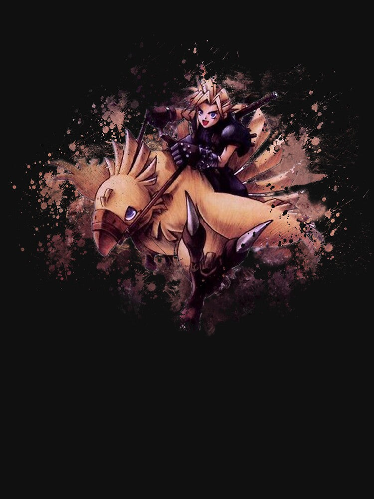 Cloud riding a Chocobo ;D by ARareChocobo