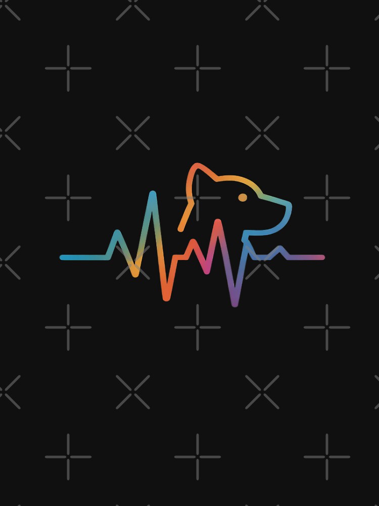 Dog Heartbeat Line Colorful Art by SonForTrek1990