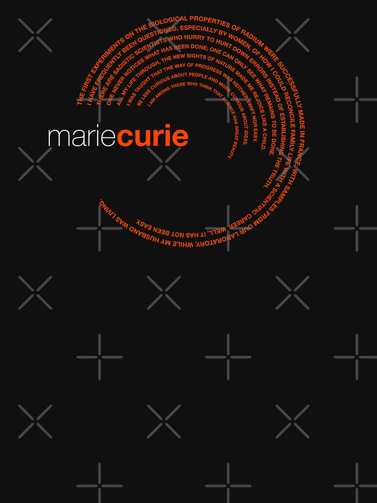 Marie Curie famous quotes poster [orangered] by CMYKStudio