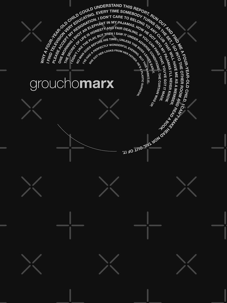 Groucho Marx famous quotes poster [silver] by CMYKStudio
