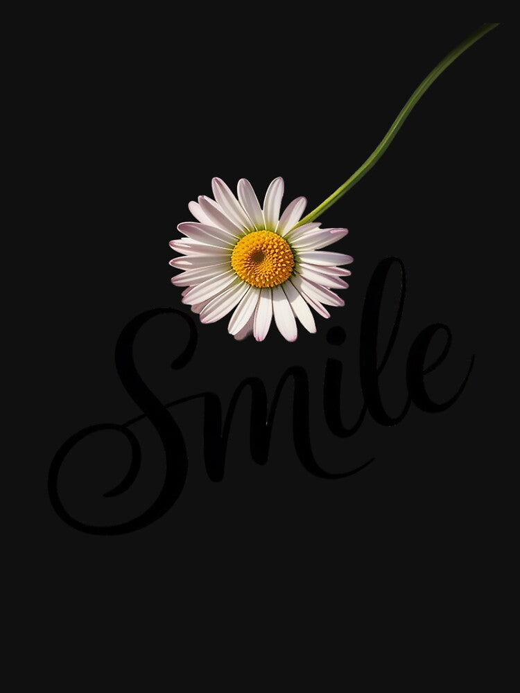 Cute And Funny White and Yellow Daisy Flower Smile by Libbysharts