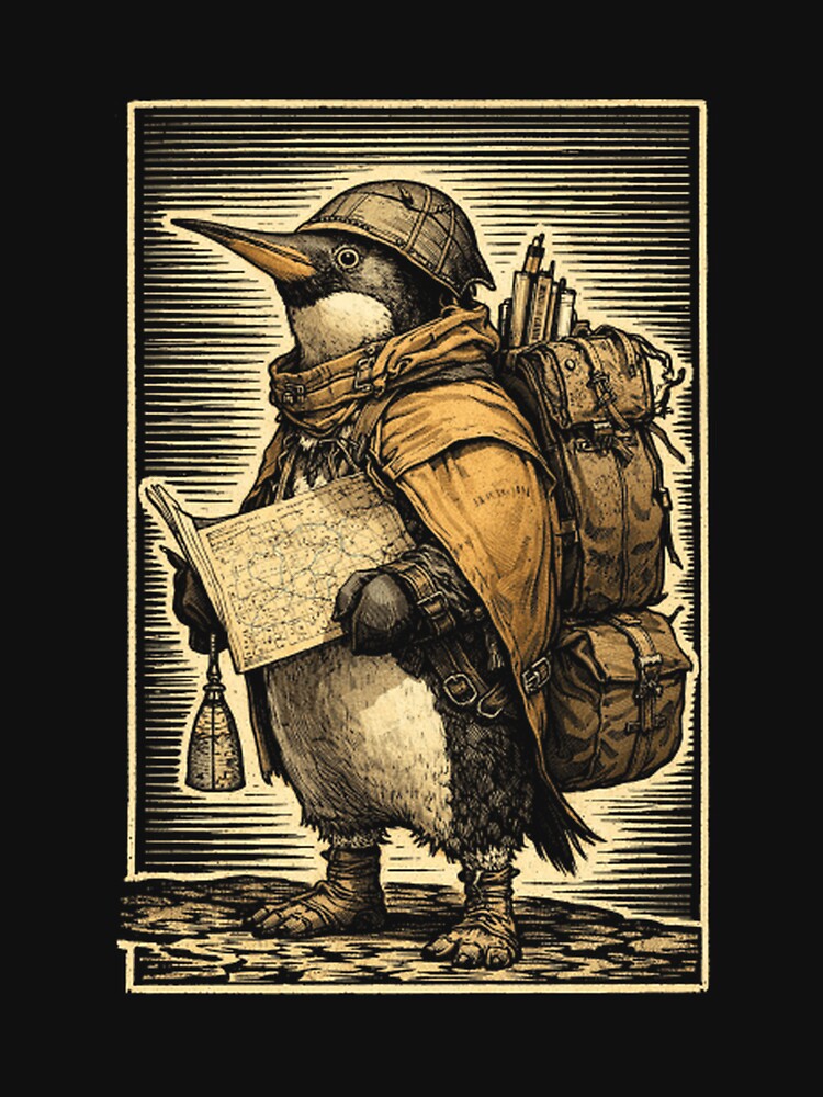 The Penguin Cartographer of Lost Roads by ThuHungart