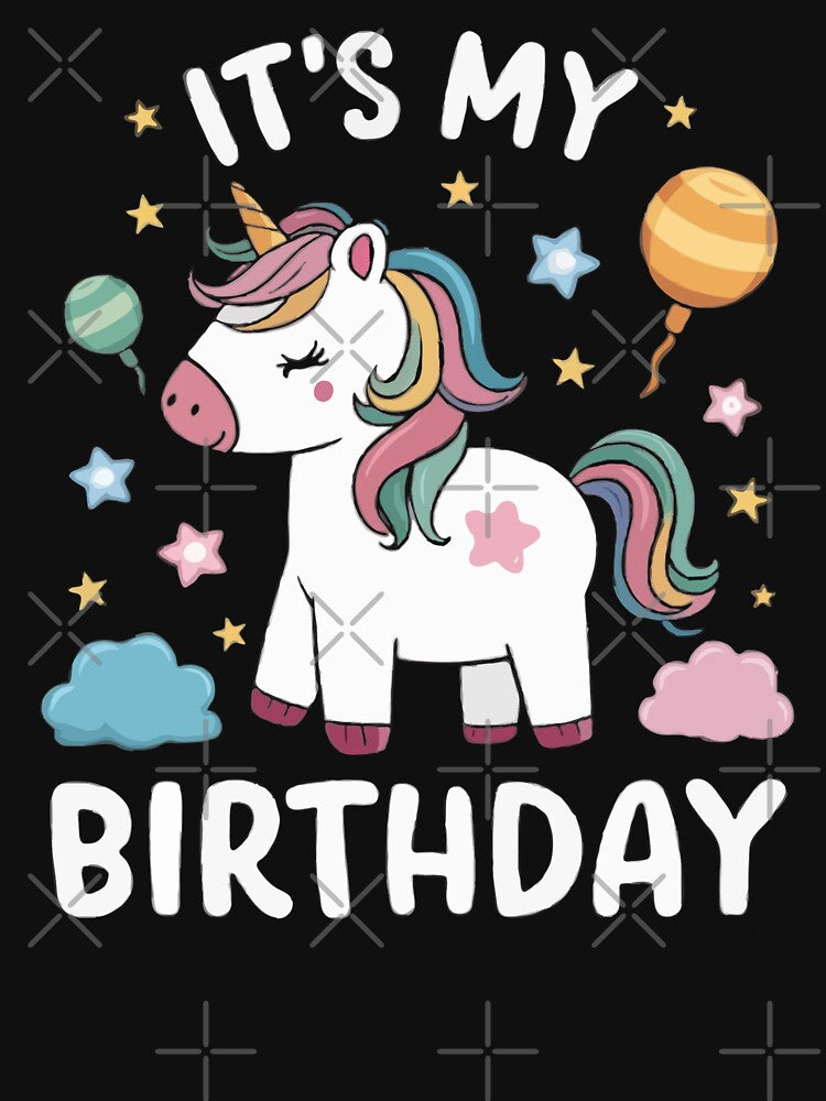 It's My Birthday Unicorn – Cute Rainbow Unicorn Birthday Girl Party Tee by ILYASSE1