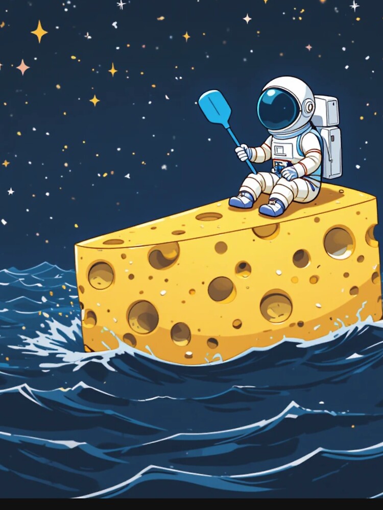 Astronaut Sailing on Space Cheese by PixelVibe782