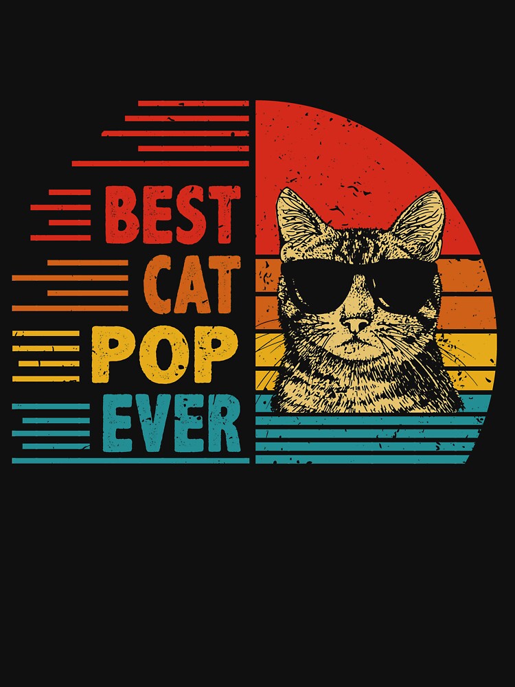 Vintage Retro Best Cat Pop Ever Funny Cat Lover Father's Day Gift by EdwinaEmmanoiCo