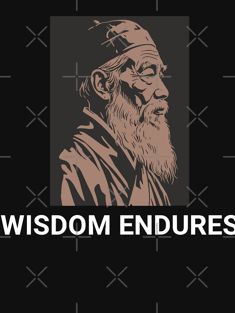 Wisdom Endures – Minimalist Philosophical Sage Portrait by Evaevonechi