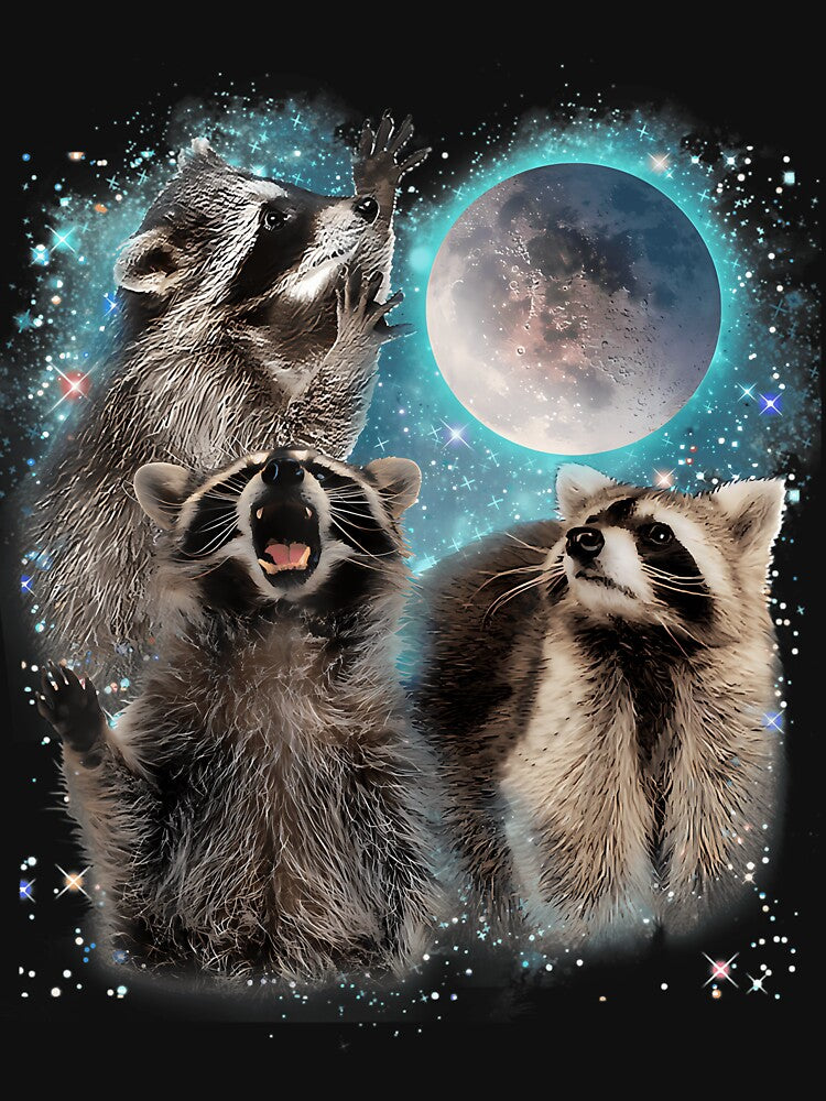 Anarchy 3 Racoon Moon Howling Raccoon Head Funny by JEFREYWILSON