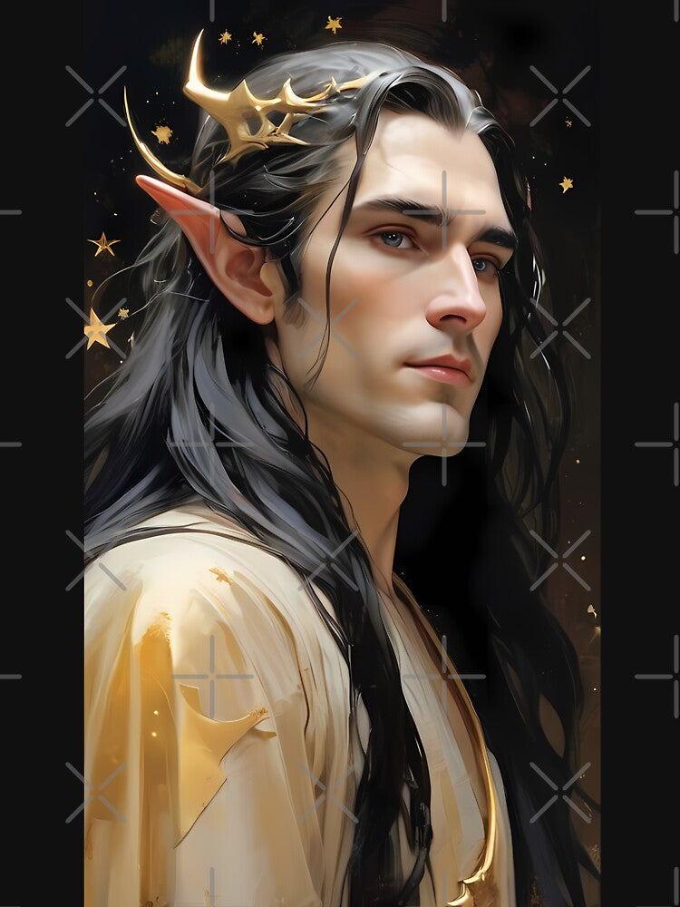Elven King in Golden Crown, Three Quarter View by vyrlook