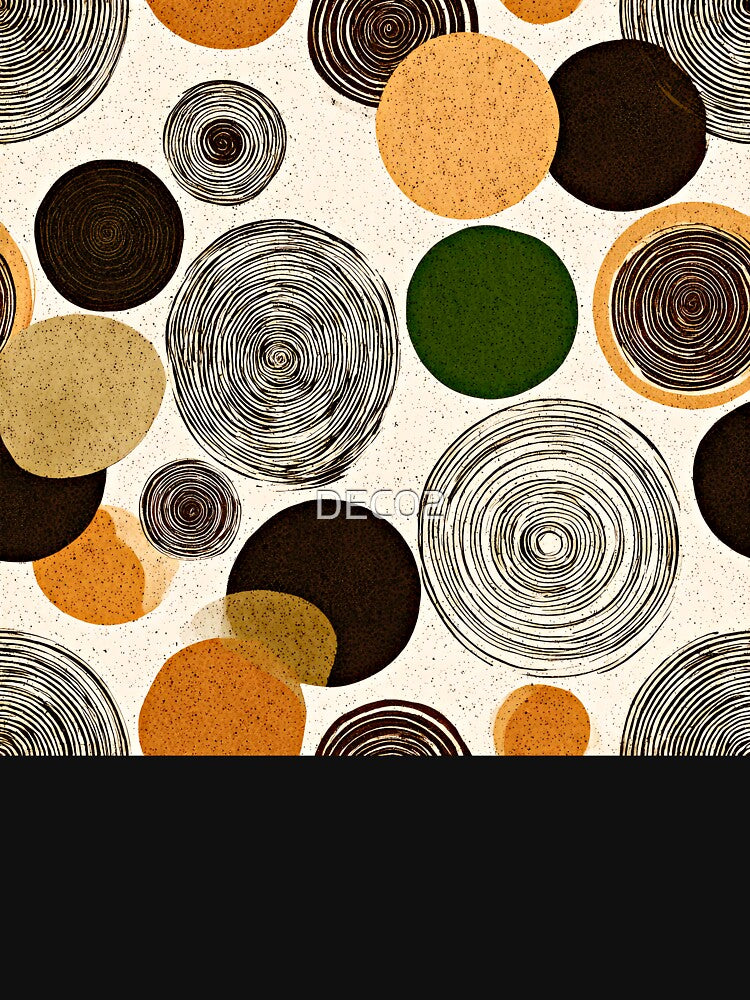 Boho-Inspired Earthtone-Colored Circles Abstract Scattered Pattern by DEC02