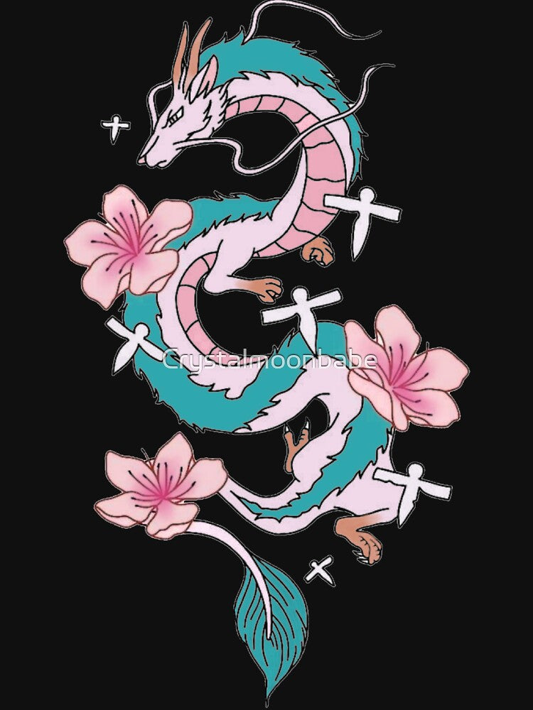 Chihiro Spirited Away - Haku Dragon With Paper Birds by Crystalmoonbabe