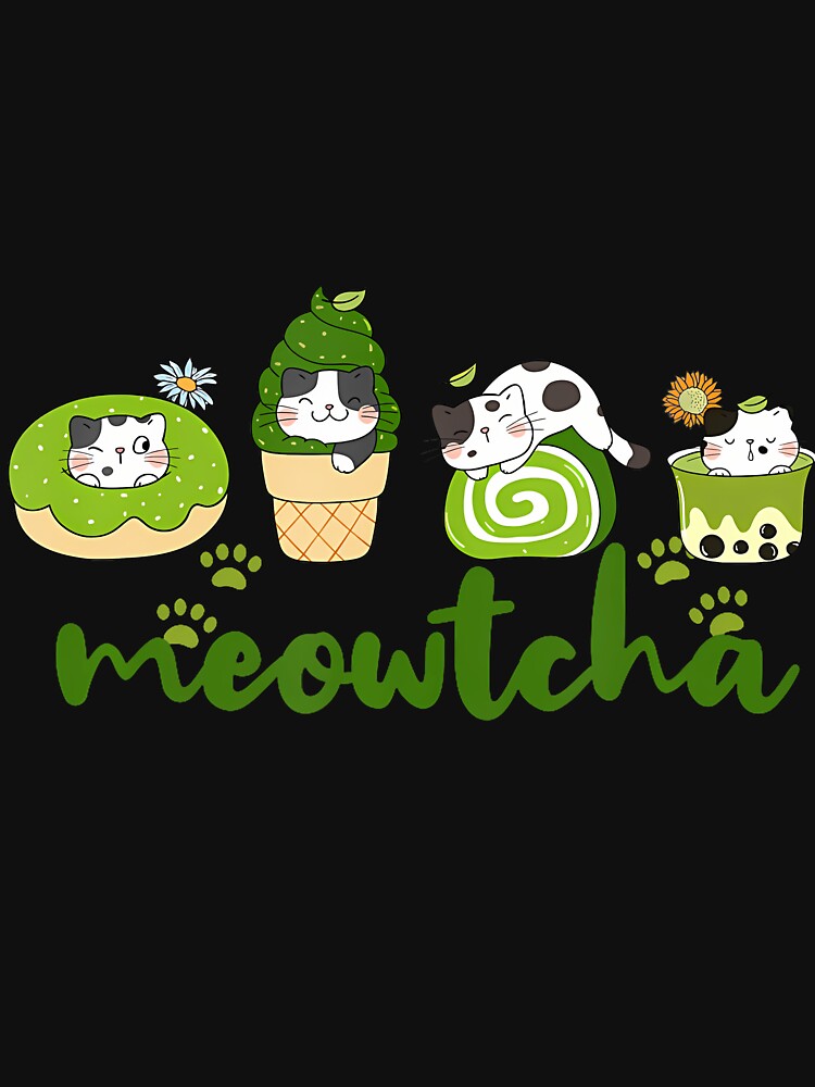 Matcha And Cat Lovers Cute Cat Matcha Men Women by AlicaMonica