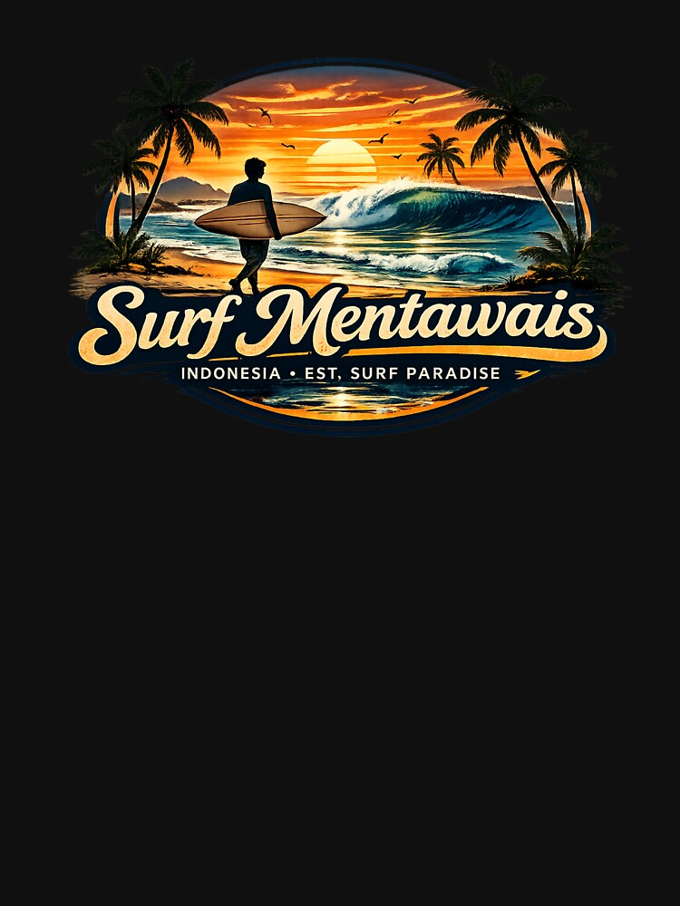 Surf Mentawais Indonesia Vintage by VintageImageInc