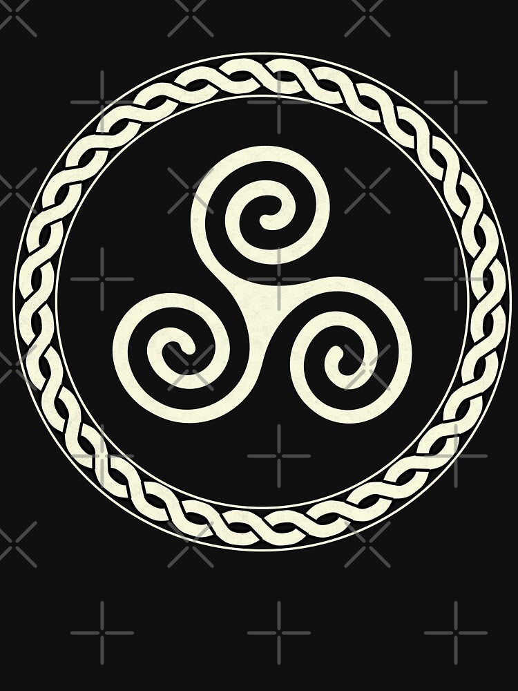 Celtic Triskelion Symbol Minimalist Ancient Spiral Design by Fradikal