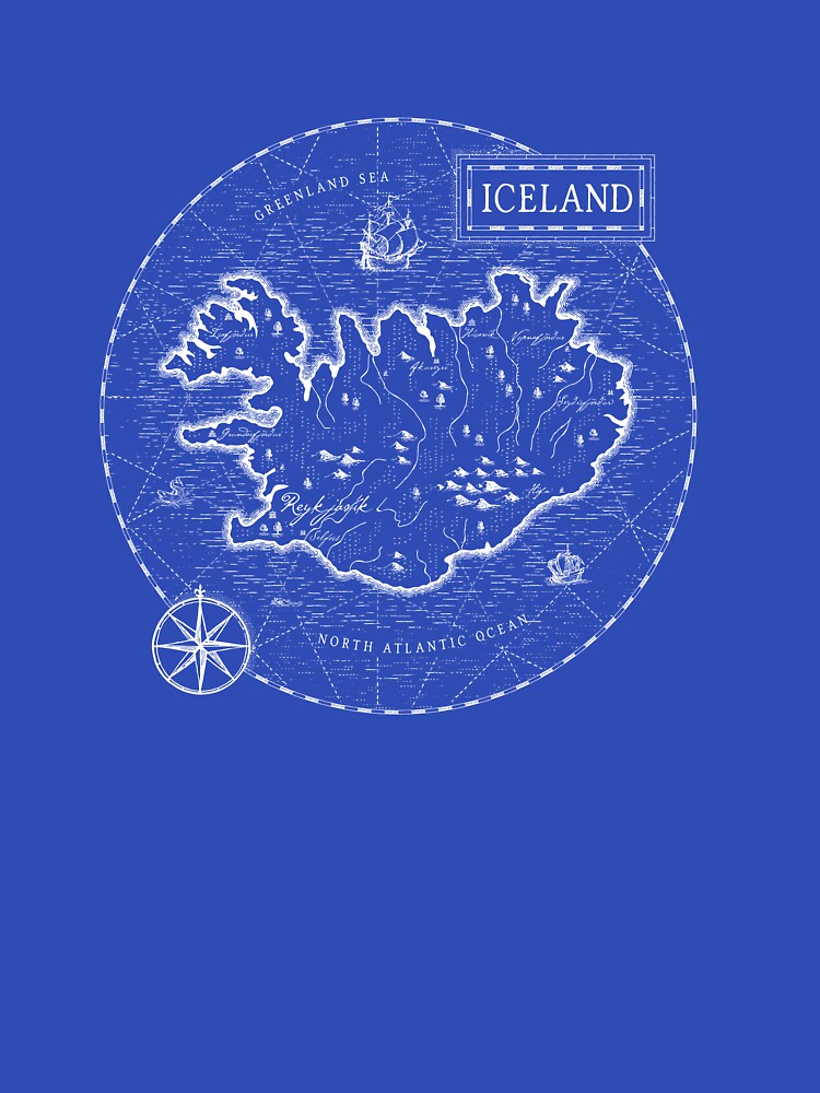 Vintage Map Iceland by Motivburg