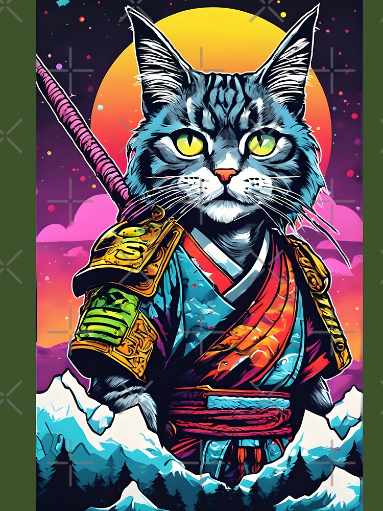 japanese samurai fantasy cat by defpoint