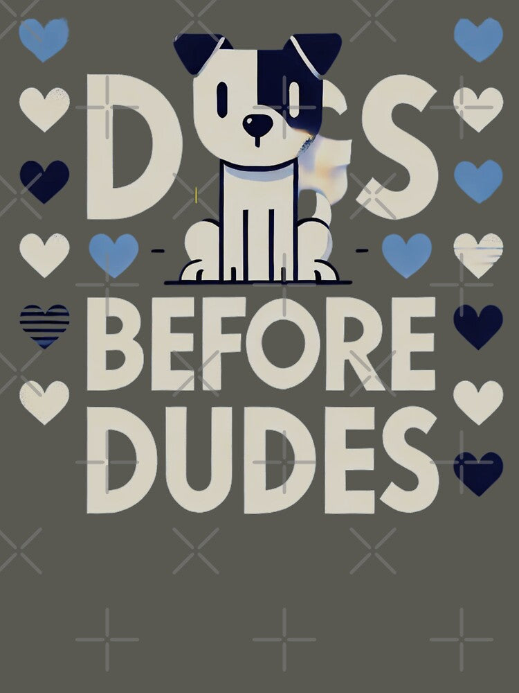 Funny Dog Lover Quote - Dogs Before Dudes Minimalist Design by Kawaii Planet Studio