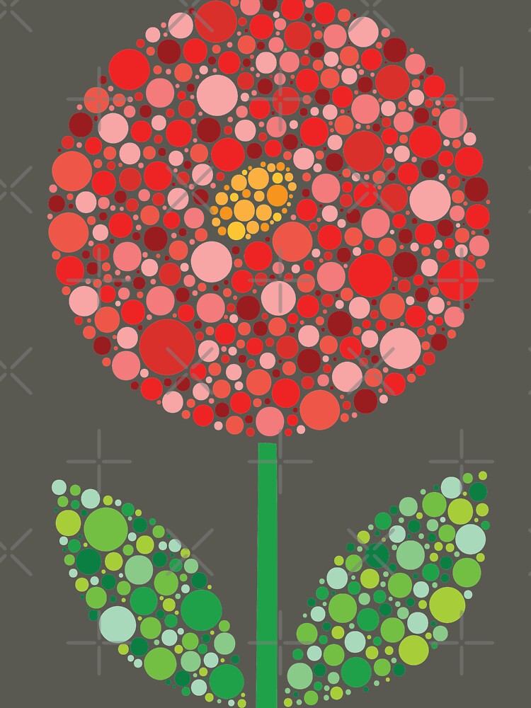 Simple Round Red Dot Flower by kjeppson