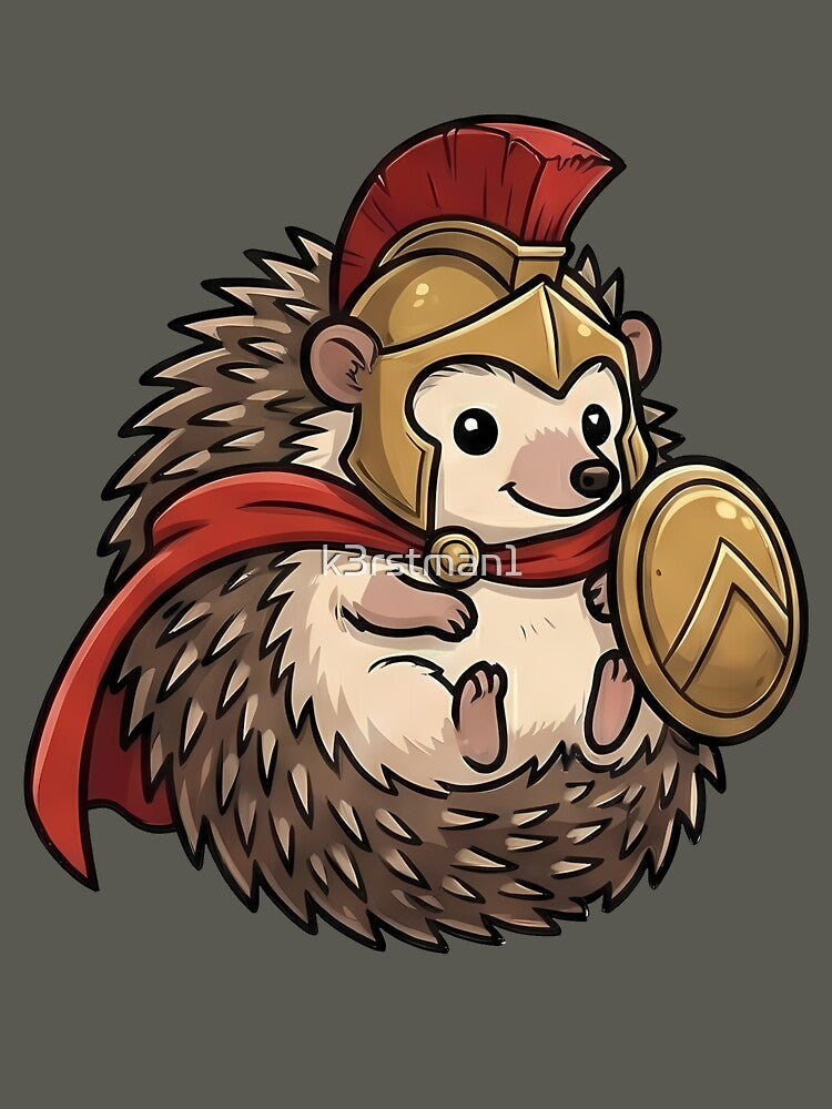 Cute Spartan Hedgehog Warrior Ancient Greece by k3rstman1